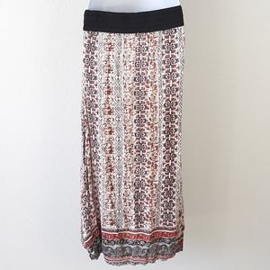 🌵 FRENCH LAUNDRY White Black Print Maxi Skirt L